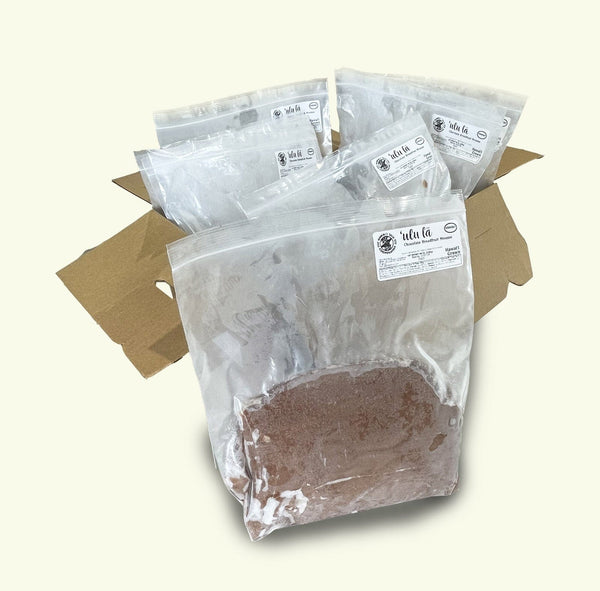 Sealed bag of ʻUlu Lā (breadfruit) chocolate mousse