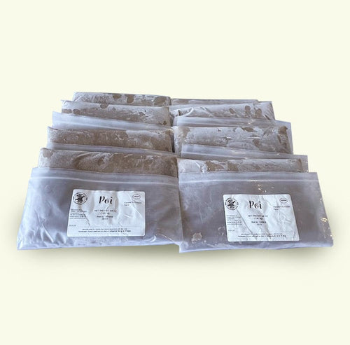 Frozen bags of fresh kalo (taro) poi