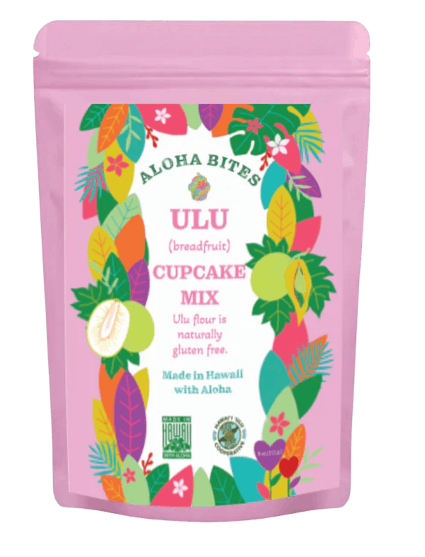 ʻUlu (breadfruit) cupcake mix bag by Aloha Bites — front