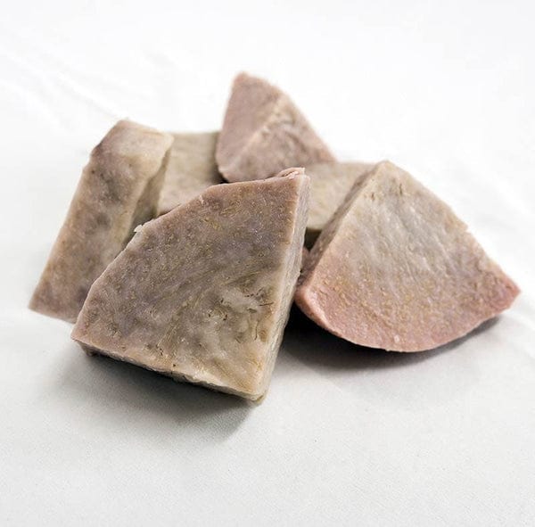 Sealed bags of chopped, cooked kalo (taro)